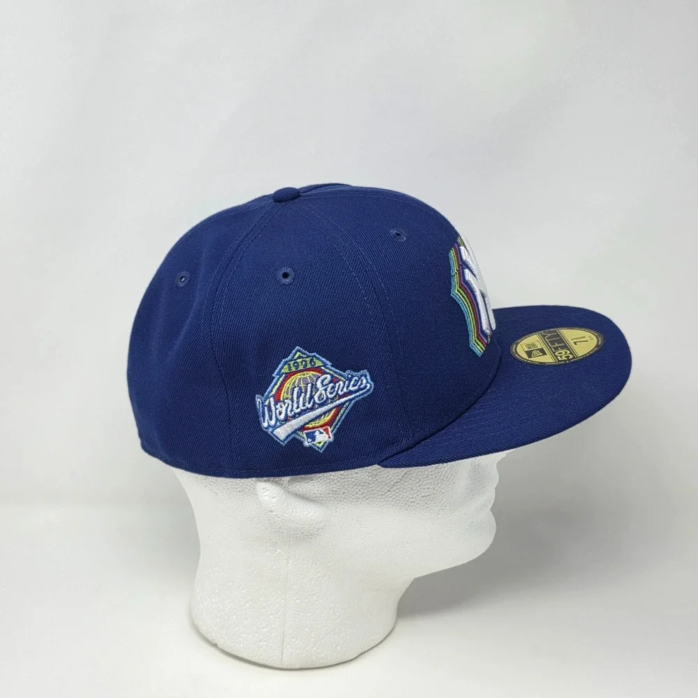 New Era 59fifty New York Yankees MLB Fitted Cap 7 3/8 Hat 1996 World Series Blue